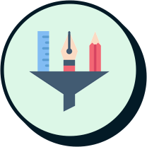 Infographic detailing the stages of a sales funnel including awareness, interest, decision, and action